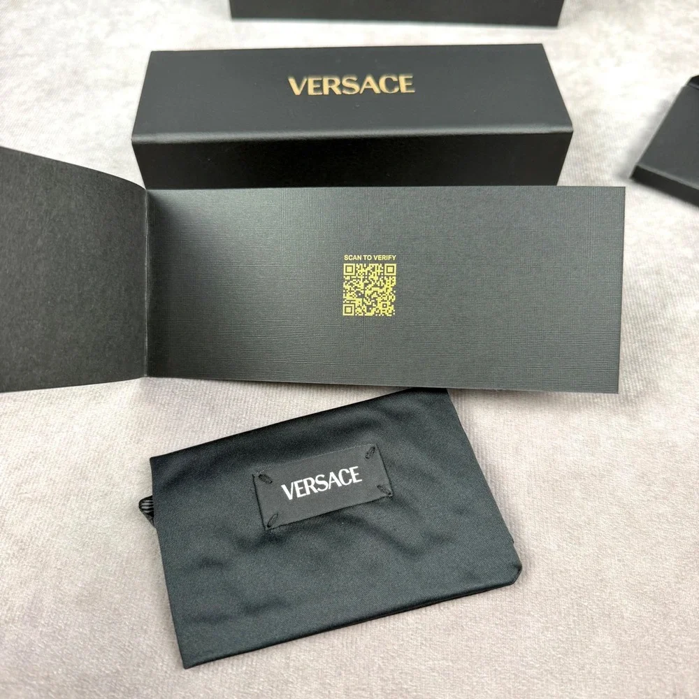 Versace MOD 2279 Black Rimless Sunglasses Grey Lens Italy 60 18 135 NEW